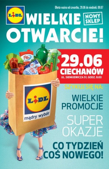 OTWARCIE PIERWSZEGO SKLEPU LIDL W CIECHANOWIE